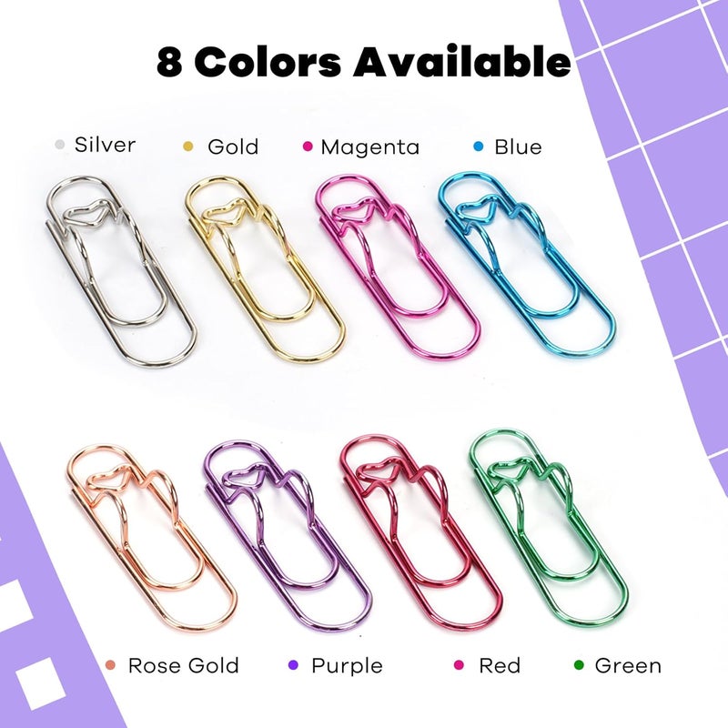 Kaileen Paper Clip Pen Holder, Metal Pen Clips for Notebook - 8 Pcs Colorful Pen Clip Holder Planner Accessories, Colorful Cute Pen Clips (Only for Pens with a Thickness of Less Than 0.5 Inches) - Image 3